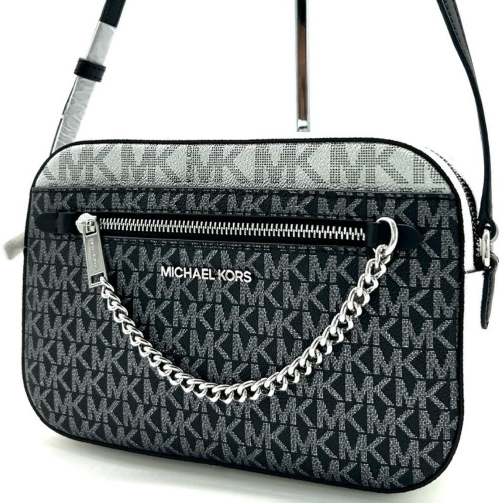 Michael Kors Jet Set Large Signature Logo Crossbody
Bag Black Multi